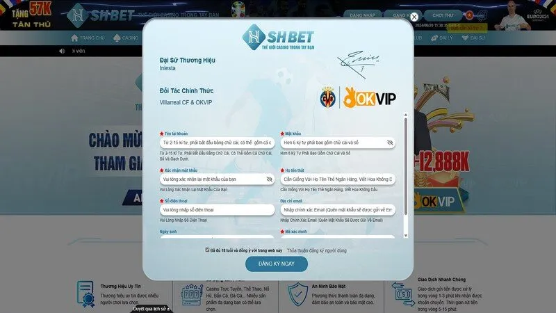 Hướng dẫn đăng k&yacute; hội vi&ecirc;n để tham gia đặt cược tại Shbet